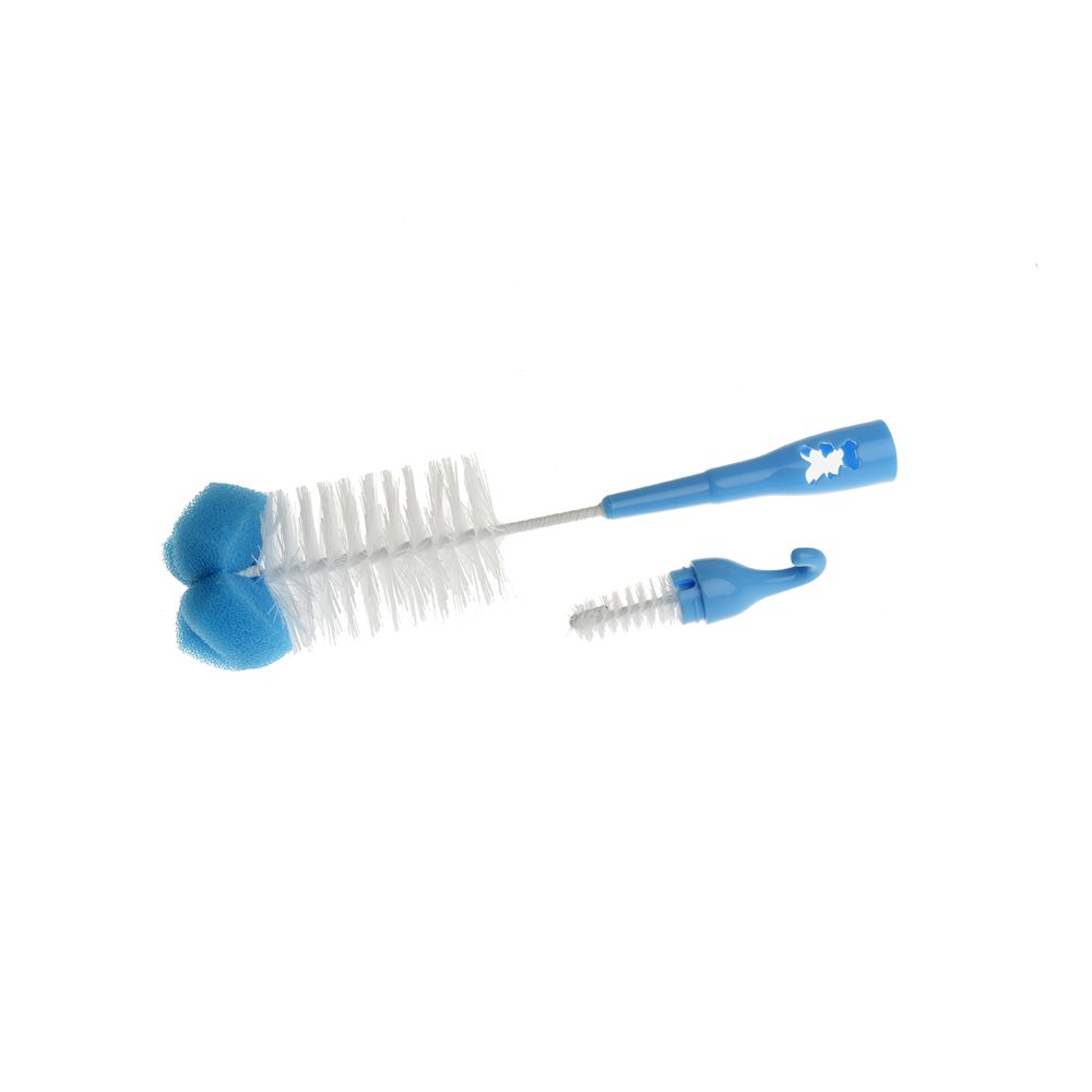 Bottle and teats brush with sponge, blue A0574