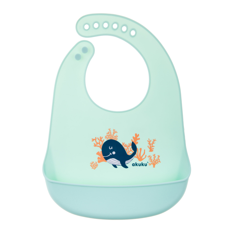 Silicone bib with pocket WHALE A0505