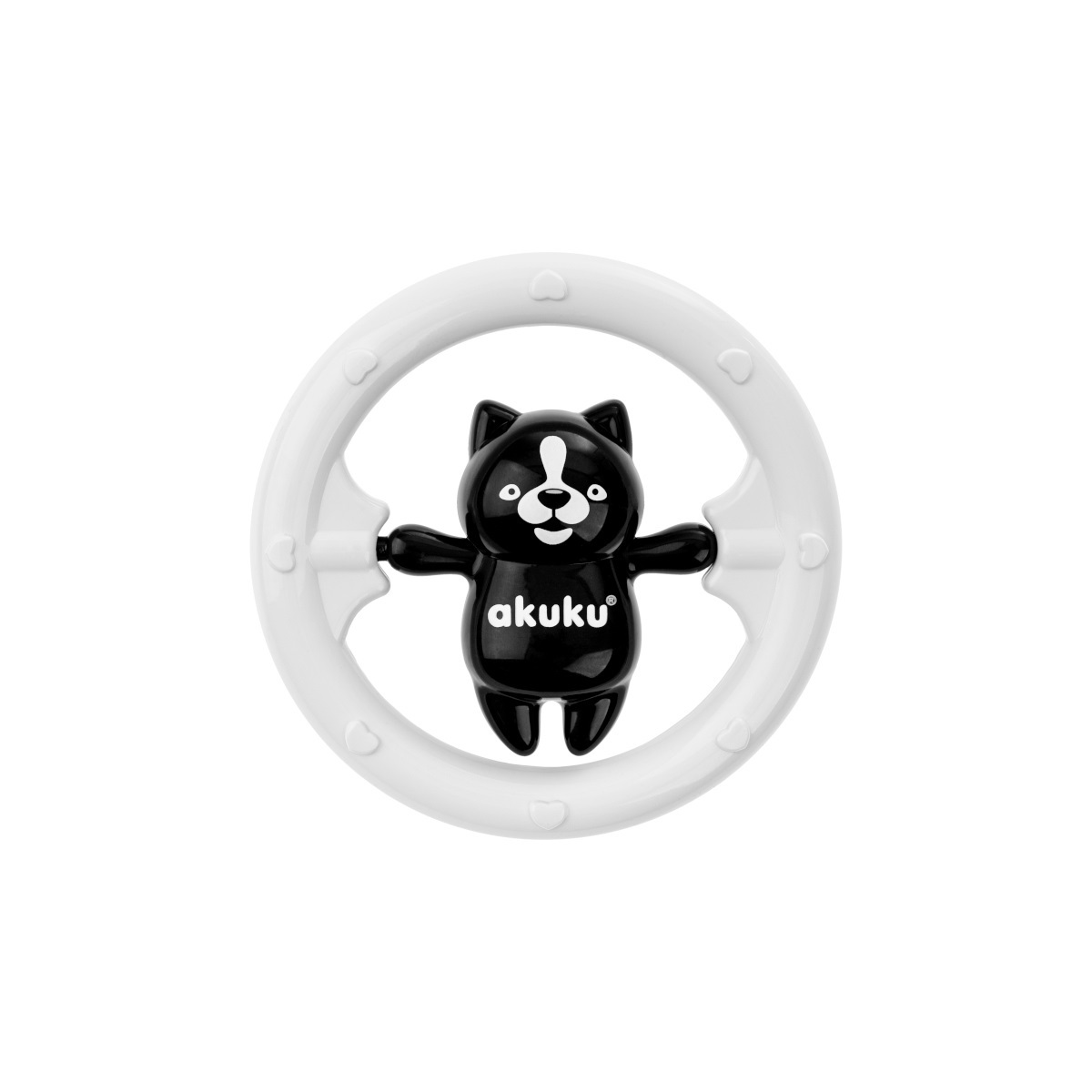 Baby rattle black & white Bear A0467